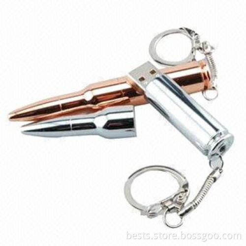 Metal Bullet-shaped USB Flash Memory, 1GB, 2GB, 4GB, 8GB, 16GB, 32GB